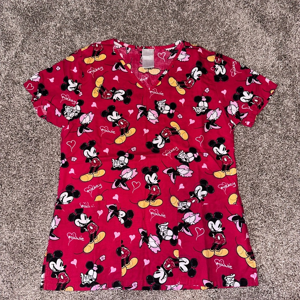 Disney‎ Mickey and Minnie Mouse Medical Scrub Top